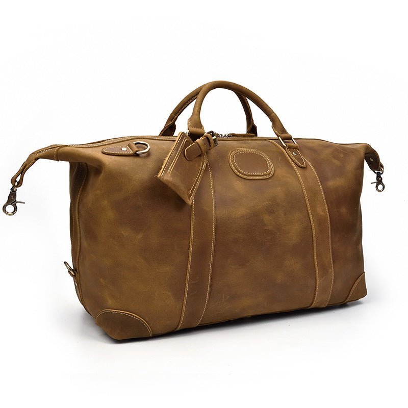 Crazy horse leather large capacity luggage bag - IVOIRART.COM