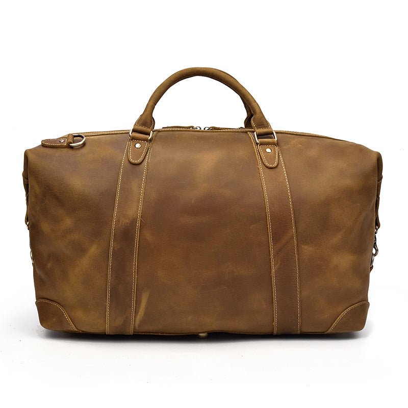 Crazy horse leather large capacity luggage bag - IVOIRART.COM