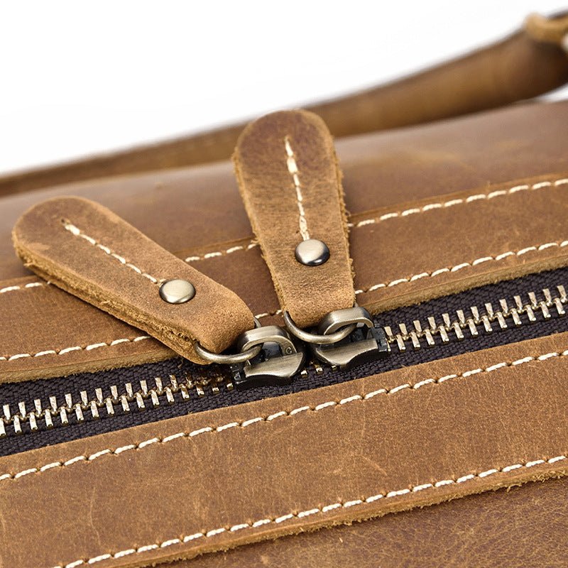 Crazy horse leather large capacity luggage bag - IVOIRART.COM