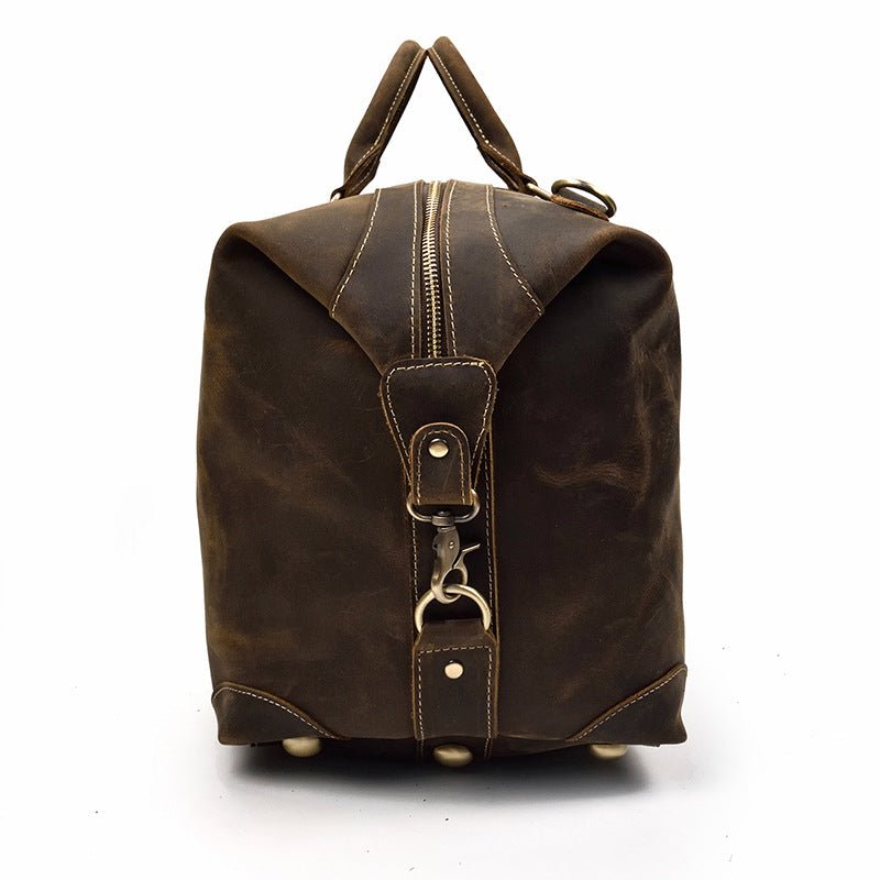 Crazy horse leather large capacity luggage bag - IVOIRART.COM