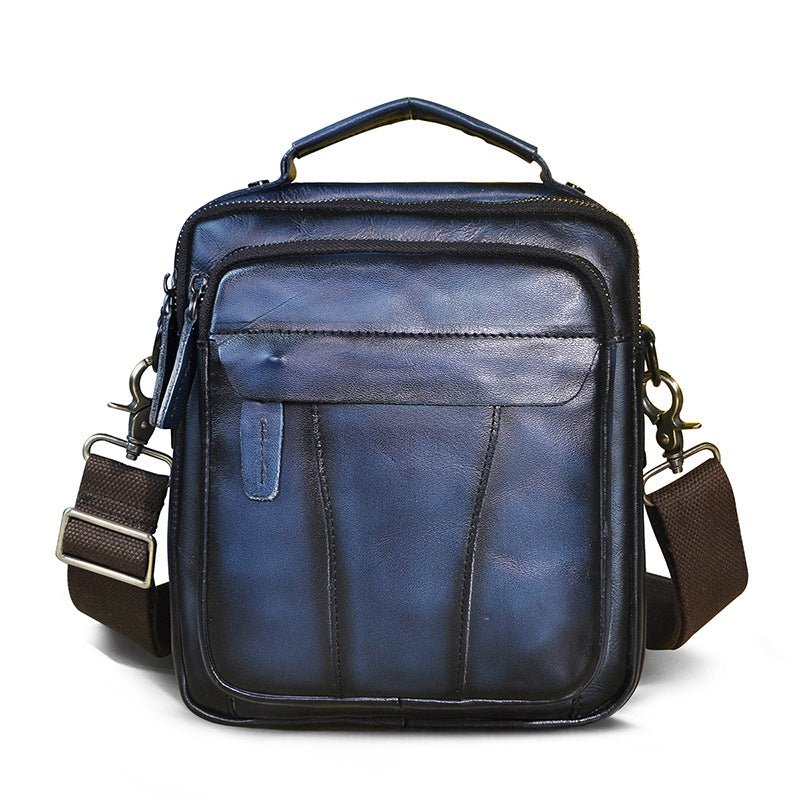 Crazy Horse Leather Retro Men's 8-inch One-shoulder Diagonal Bag - IVOIRART.COM
