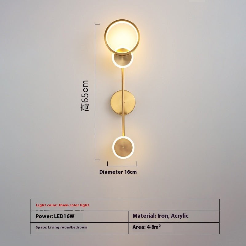 Creative Bedroom Bedside Lamp Modern Minimalist Wall Lamp with LED Iron Acrylics - IVOIRART.COM
