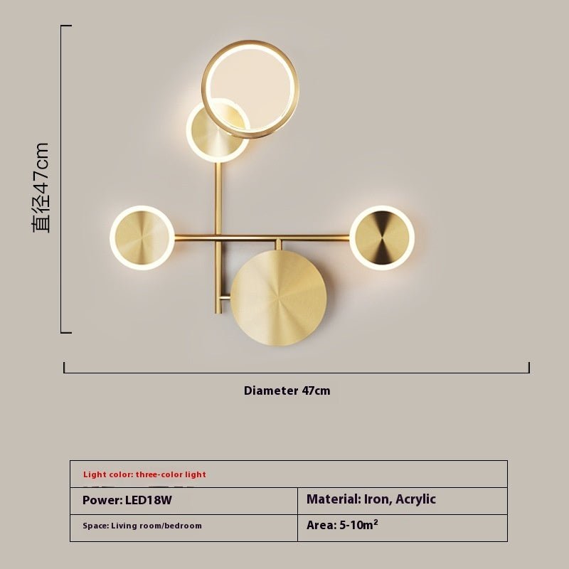 Creative Bedroom Bedside Lamp Modern Minimalist Wall Lamp with LED Iron Acrylics - IVOIRART.COM