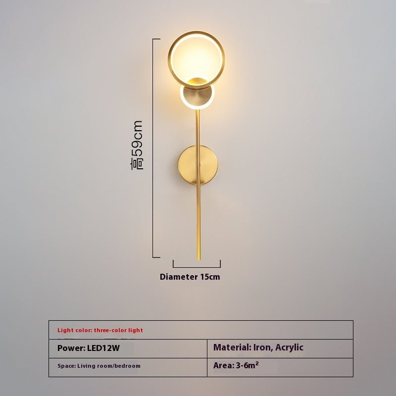 Creative Bedroom Bedside Lamp Modern Minimalist Wall Lamp with LED Iron Acrylics - IVOIRART.COM