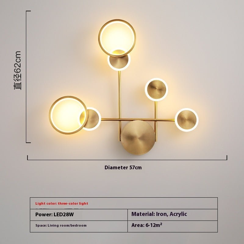 Creative Bedroom Bedside Lamp Modern Minimalist Wall Lamp with LED Iron Acrylics - IVOIRART.COM