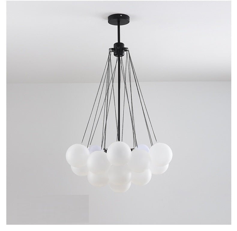 Creative Light Luxury Ball White Glass Bubble Post-modern Living Room Pendant Lamp - IVOIRART.COM