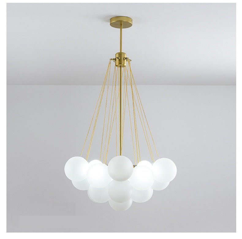 Creative Light Luxury Ball White Glass Bubble Post-modern Living Room Pendant Lamp - IVOIRART.COM