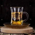 Creative Transparent Glass Gilding Embossed Flower Cup - IVOIRART.COM