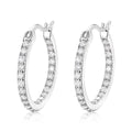 Créoles pavées S925 argent sterling 46 moissanites D‑VVS1 plaqué platine 3g Pack - IVOIRART.COM