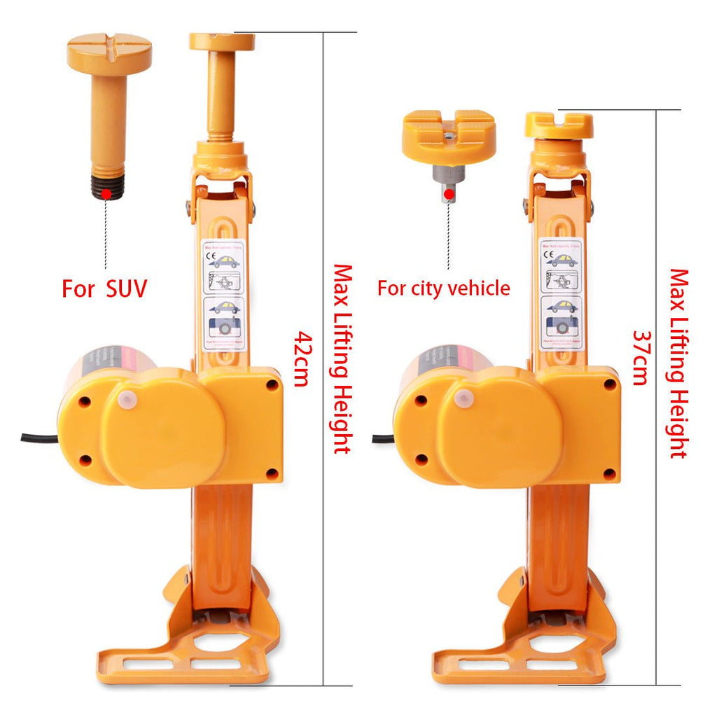 Cric Électrique pour Voiture avec Ensemble de Cric et Clé Électrique Jaune - IVOIRART.COM