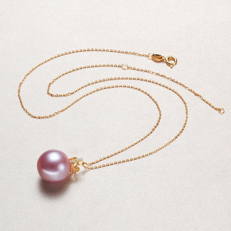 Crown Silver 925 Silver Pendant Pearl Necklace - IVOIRART.COM