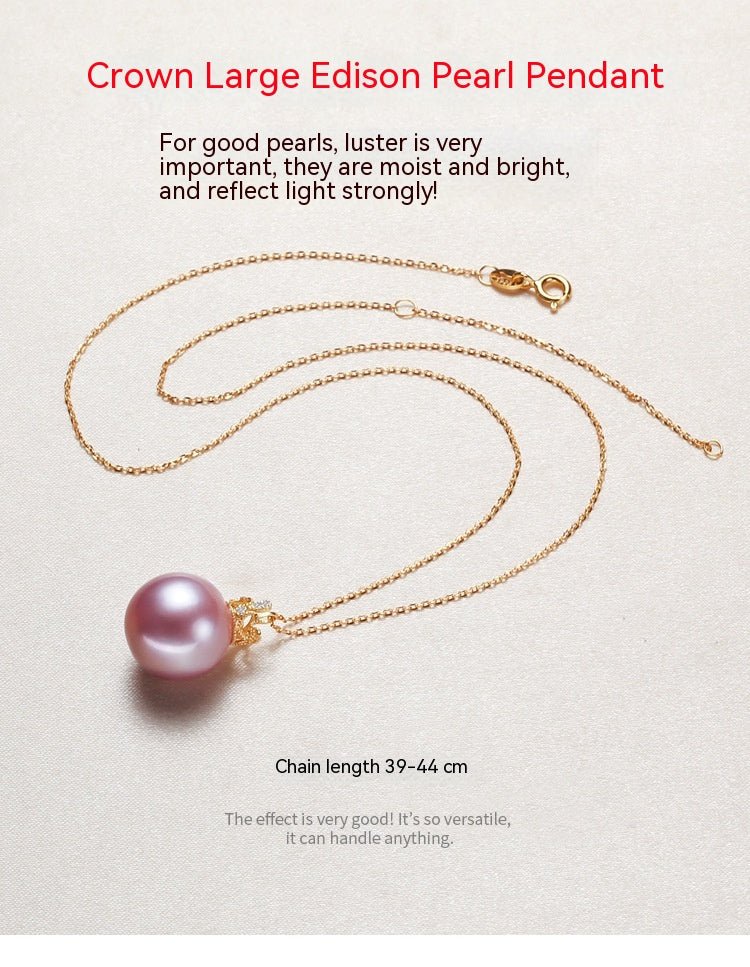 Crown Silver 925 Silver Pendant Pearl Necklace - IVOIRART.COM