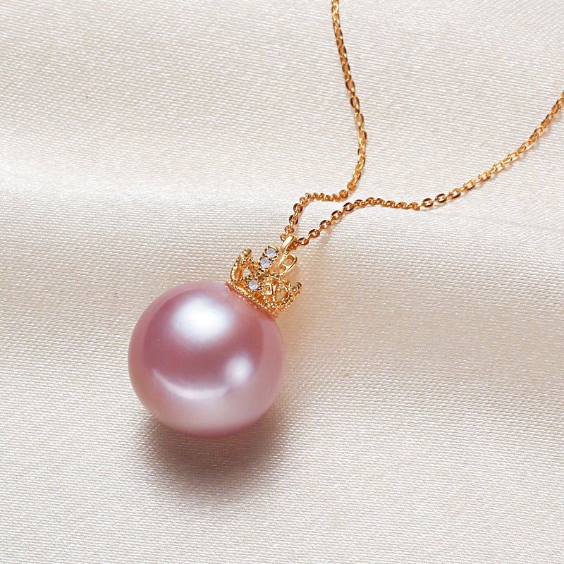 Crown Silver 925 Silver Pendant Pearl Necklace - IVOIRART.COM