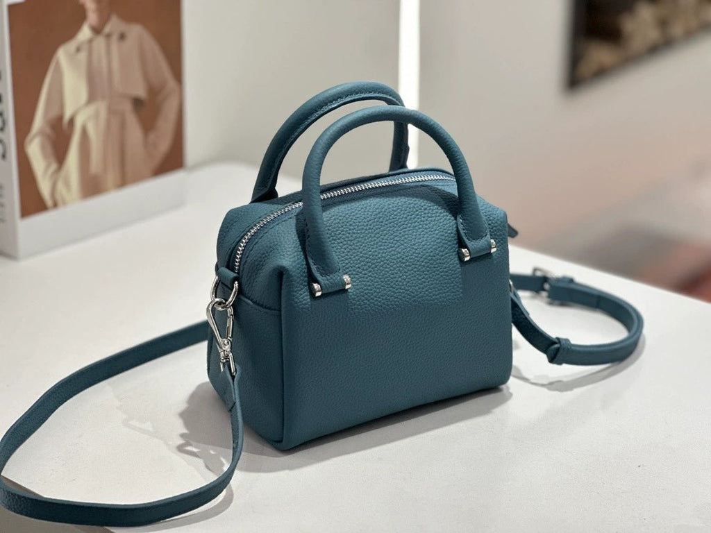 Custom Genuine Leather Women's Boston Bag - Versatile Commuter Crossbody Handbag - IVOIRART.COM