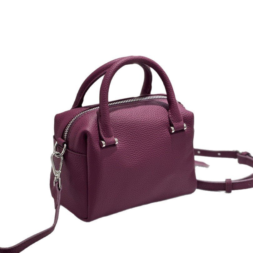 Custom Genuine Leather Women's Boston Bag - Versatile Commuter Crossbody Handbag - IVOIRART.COM