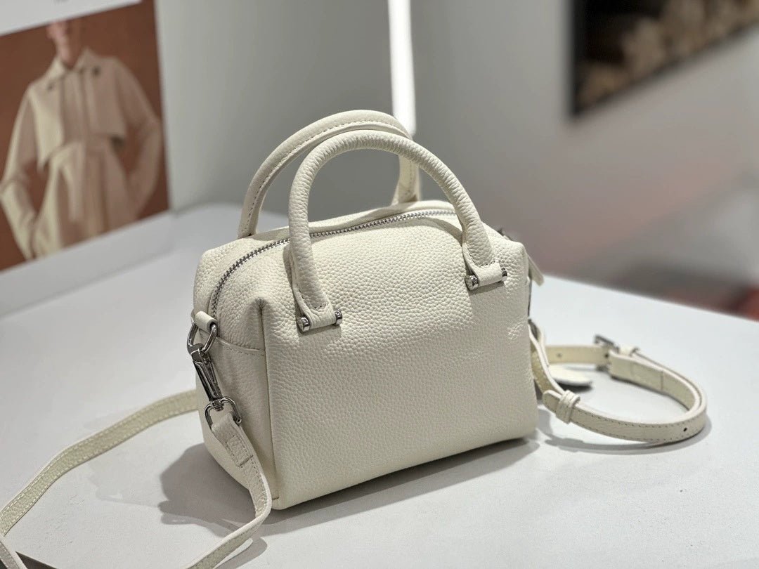 Custom Genuine Leather Women's Boston Bag - Versatile Commuter Crossbody Handbag - IVOIRART.COM