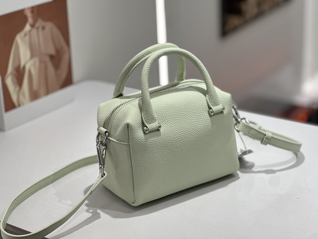 Custom Genuine Leather Women's Boston Bag - Versatile Commuter Crossbody Handbag - IVOIRART.COM