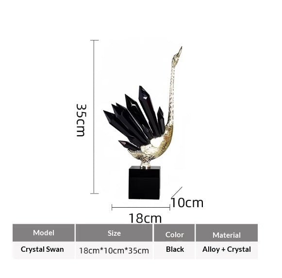 Cygne en cristal luxe abordable pour foyer, décoration design et cadeau parfait! - IVOIRART.COM