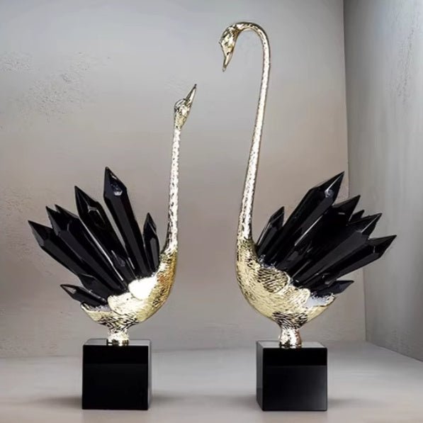 Cygne en cristal luxe abordable pour foyer, décoration design et cadeau parfait! - IVOIRART.COM
