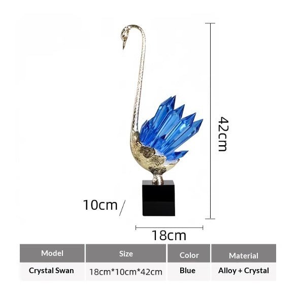 Cygne en cristal luxe abordable pour foyer, décoration design et cadeau parfait! - IVOIRART.COM