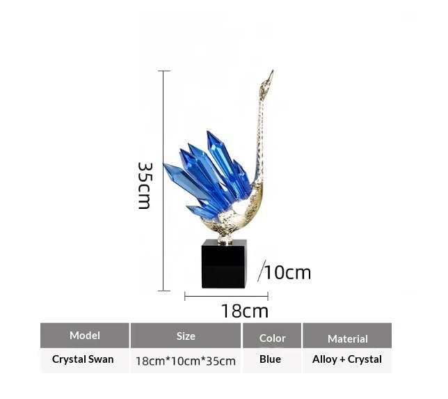 Cygne en cristal luxe abordable pour foyer, décoration design et cadeau parfait! - IVOIRART.COM