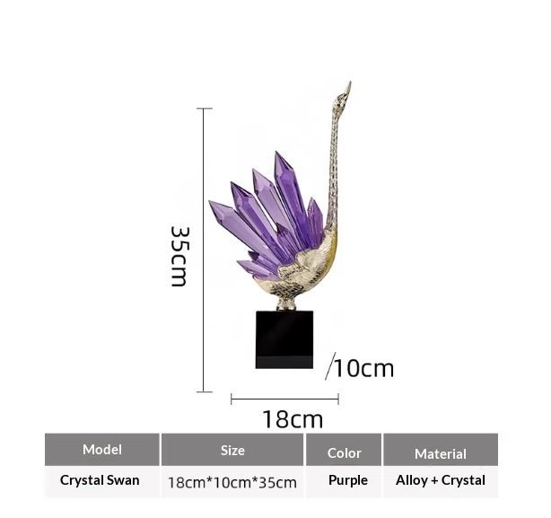 Cygne en cristal luxe abordable pour foyer, décoration design et cadeau parfait! - IVOIRART.COM