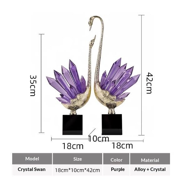 Cygne en cristal luxe abordable pour foyer, décoration design et cadeau parfait! - IVOIRART.COM