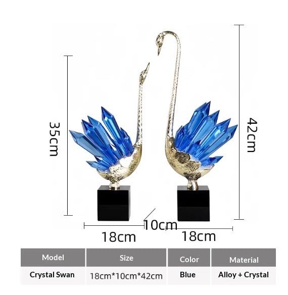 Cygne en cristal luxe abordable pour foyer, décoration design et cadeau parfait! - IVOIRART.COM