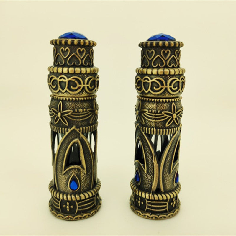 Bouteille de parfum essentielle en alliage mini bronze vintage