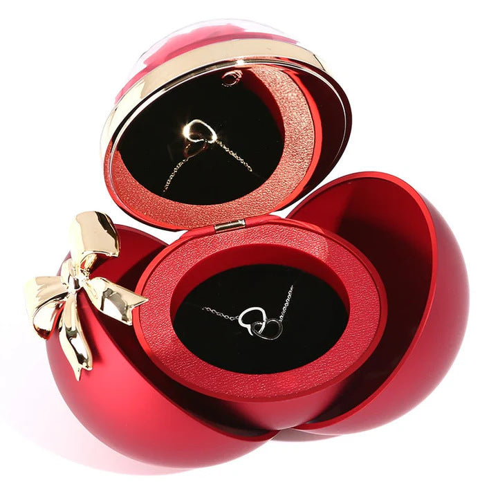 Rose Jewelry Box Round Magnetic Christmas Necklace
