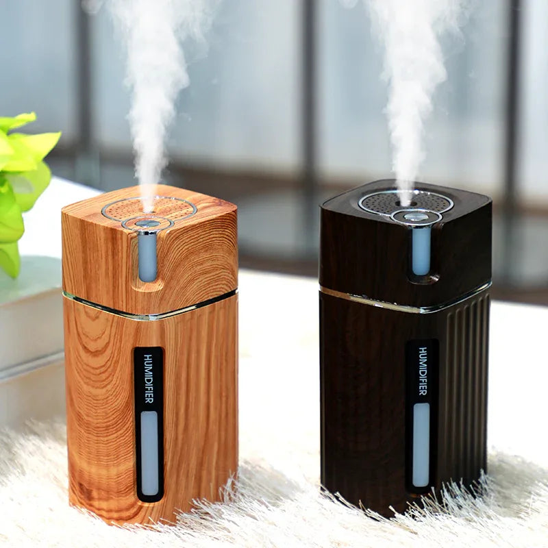 Humidificateur Électrique Diffuseur d'Huiles Essentielles Ultrasonique en Bois avec Lumière LED - IVOIRART.COM