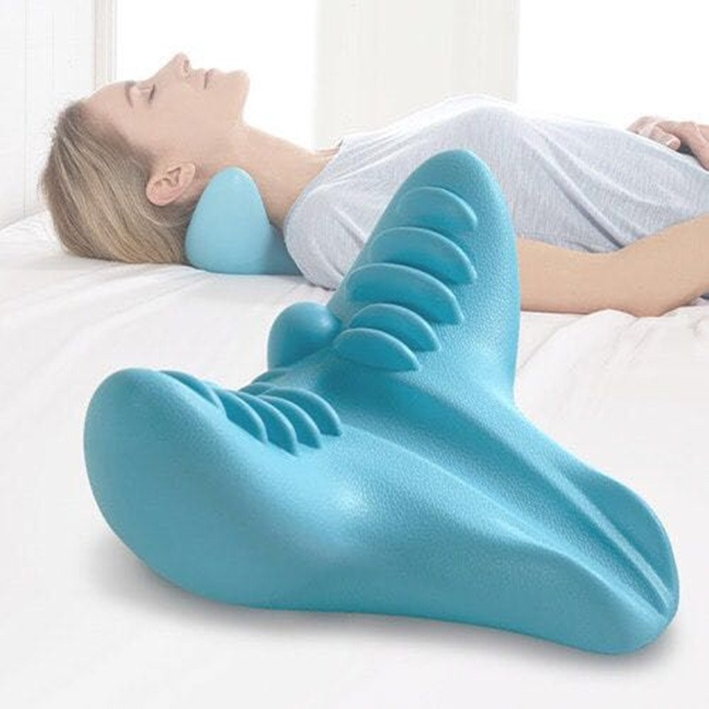 Oreiller de Massage Cervical par Gravité avec Acupression, Correcteur de Traction pour Cou, Épaules et Colonne Cervicale
