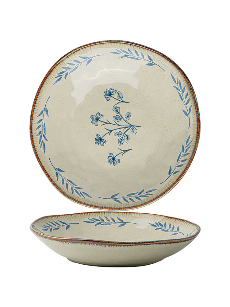 Assiette Creuse Irregulière en Céramique de 9 pouces