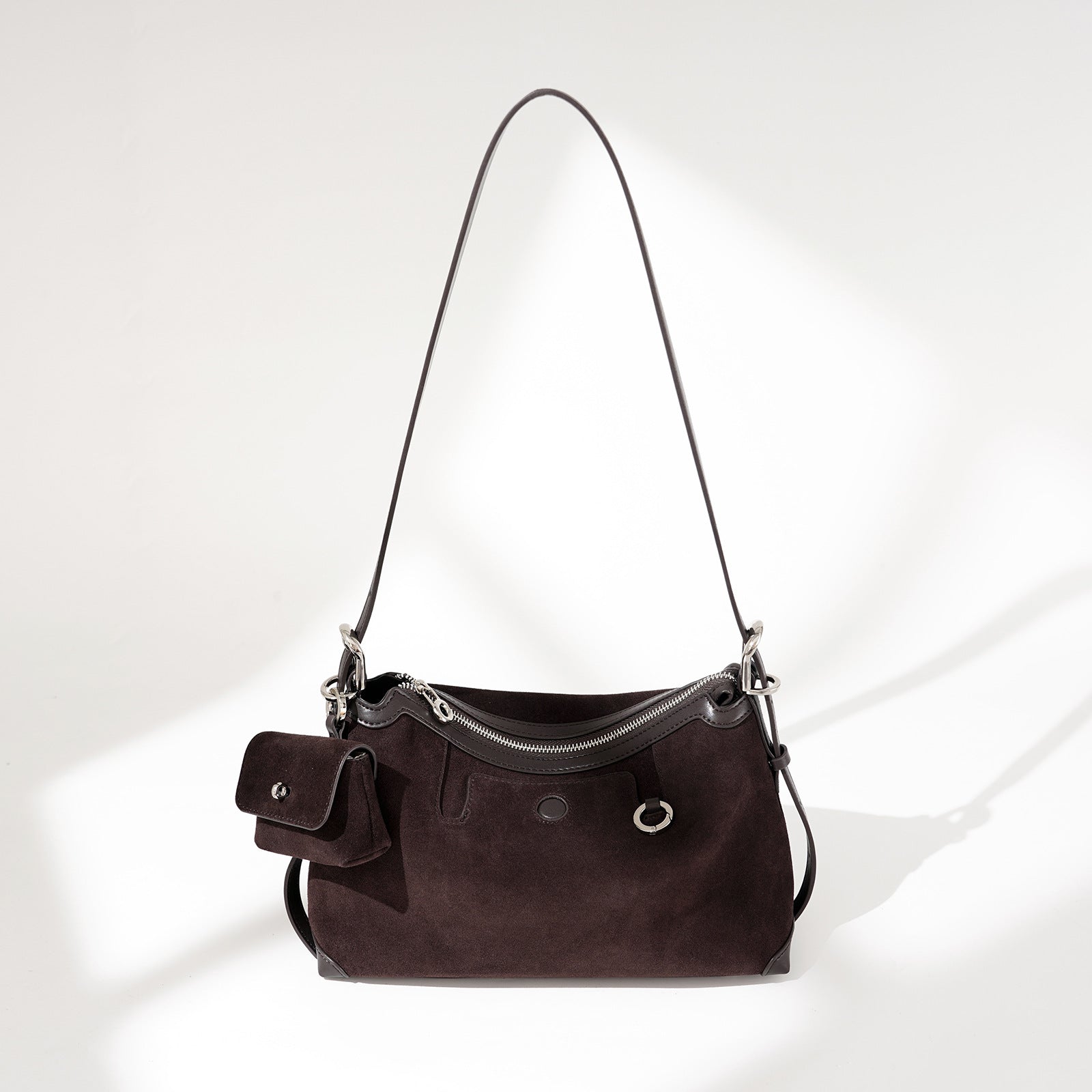 Sac Vintage à Bandoulière et Sous-Bras en Cuir Véritable Style Patchwork Cousu