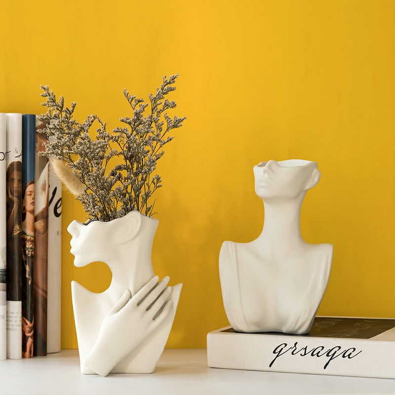 Vase décoratif en céramique pour fleurs séchées de style nordique