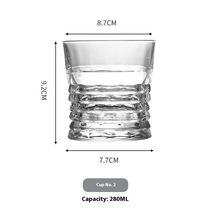 Verre à vin sculpté en whisky embossé spécial