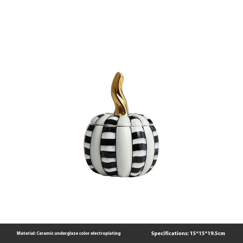 Marmite décorative en céramique peinte à la main en forme de citrouille