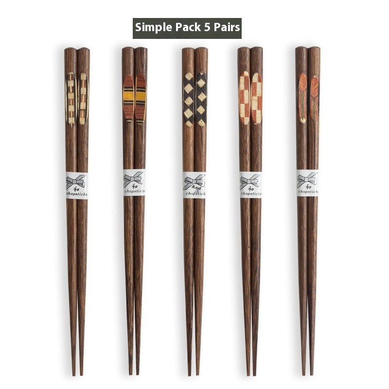 Non-slip Tip Wooden Tableware With Chopsticks For One Person