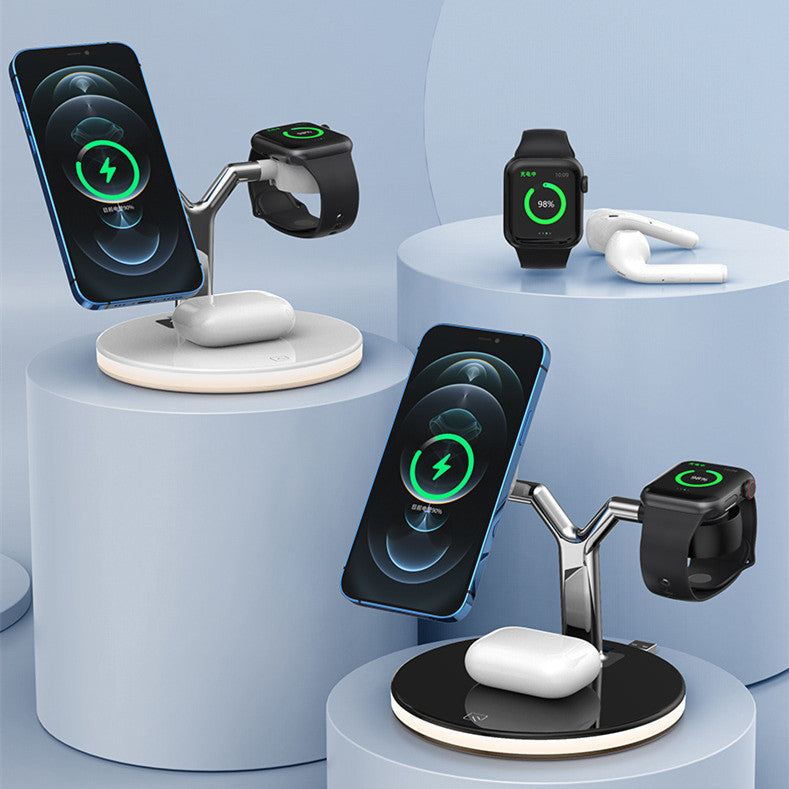 Station de charge magnétique 3 en 1 sans fil 15W rapide support montre écouteurs Pro