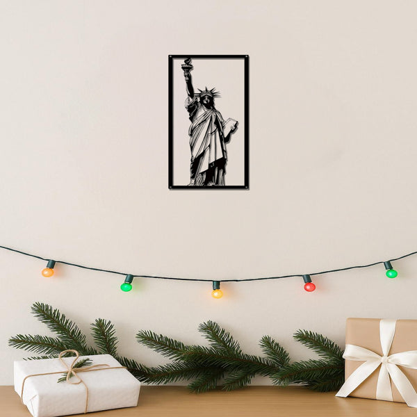 CIFbuy Vintage Statue Of Liberty Metal Sculpture NYC Skyline Wall Art Patriotic Decor For Living Room Office Home