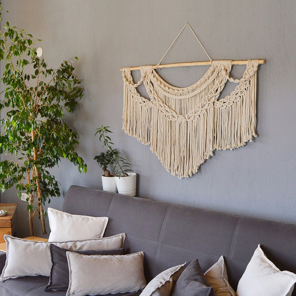 Tapisserie bohème tissée à la main décoration d'intérieur moderne minimaliste