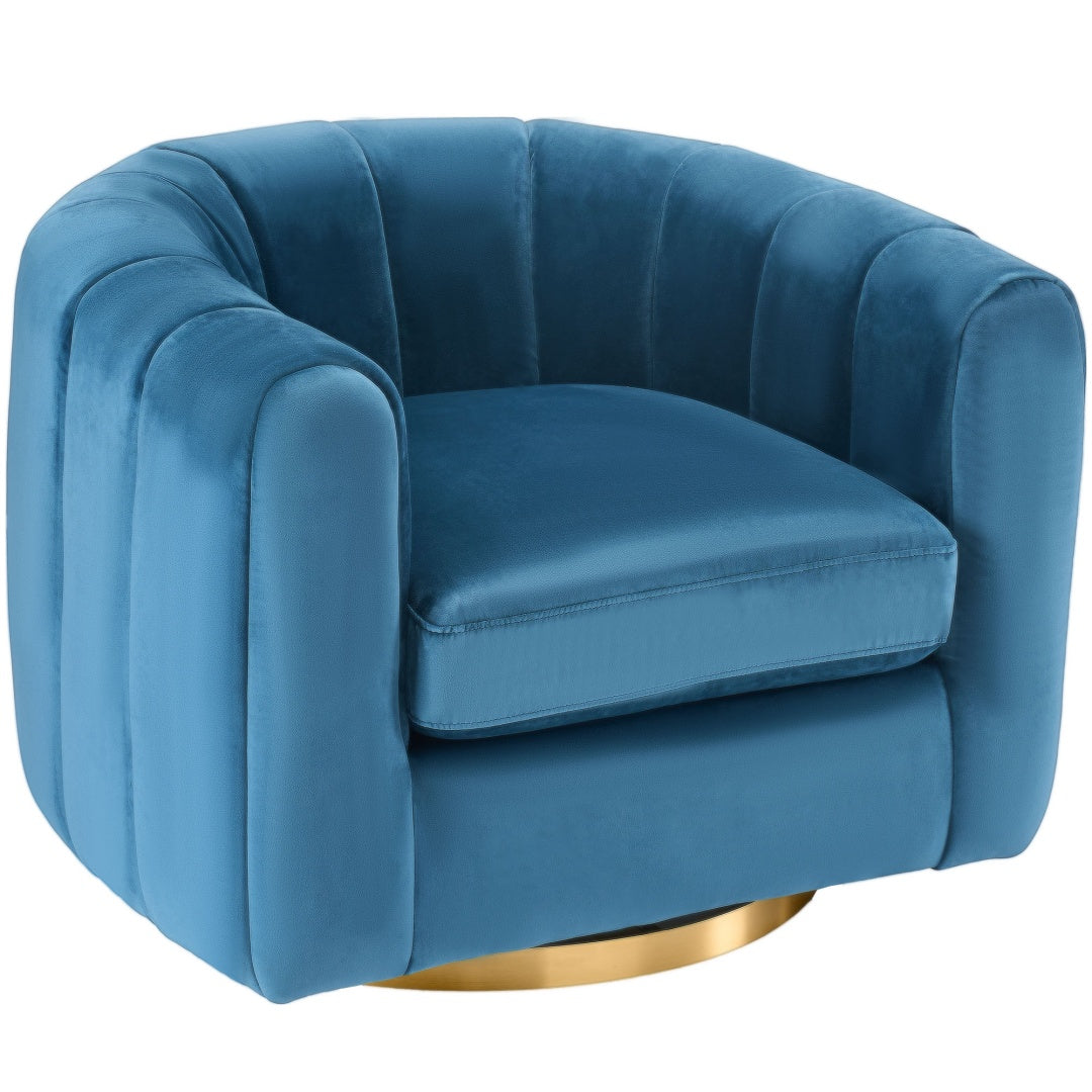 A Single-seat Rotary Sofa Upholstered In Velvet Fabric