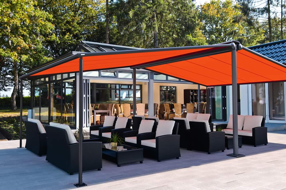 D8200 Smart Retractable Awning 2-6m &1.5-3.5m Heavy Duty Motorized Patio Canopy With Remote WindRain Sensors LED Light Arm - IVOIRART.COM