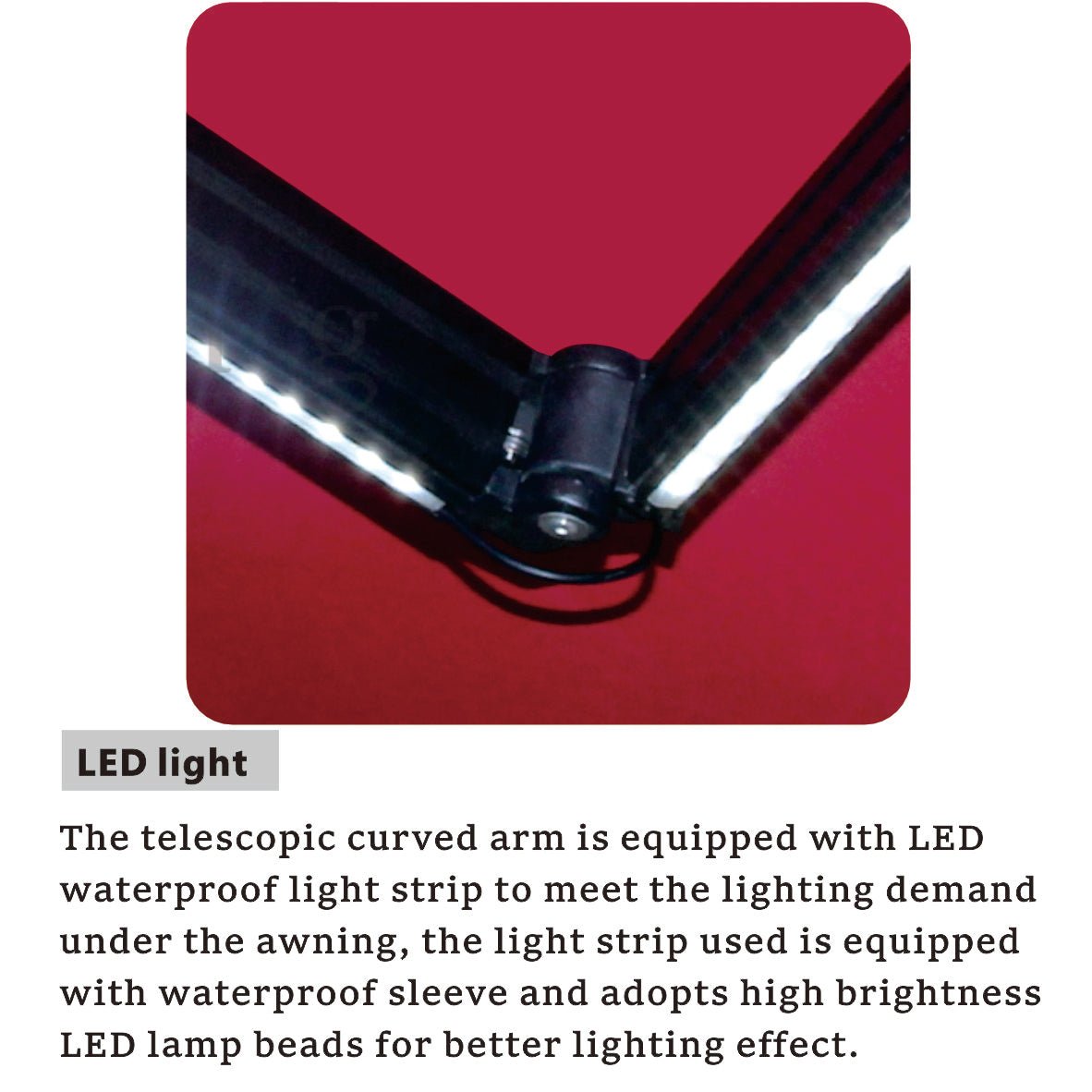 D8300 Full Box Retractable Awning 2-6m & 1.5-3m Heavy Duty Motorized Patio Canopy With LED Light Remote Smart Rain Wind Sensor - IVOIRART.COM