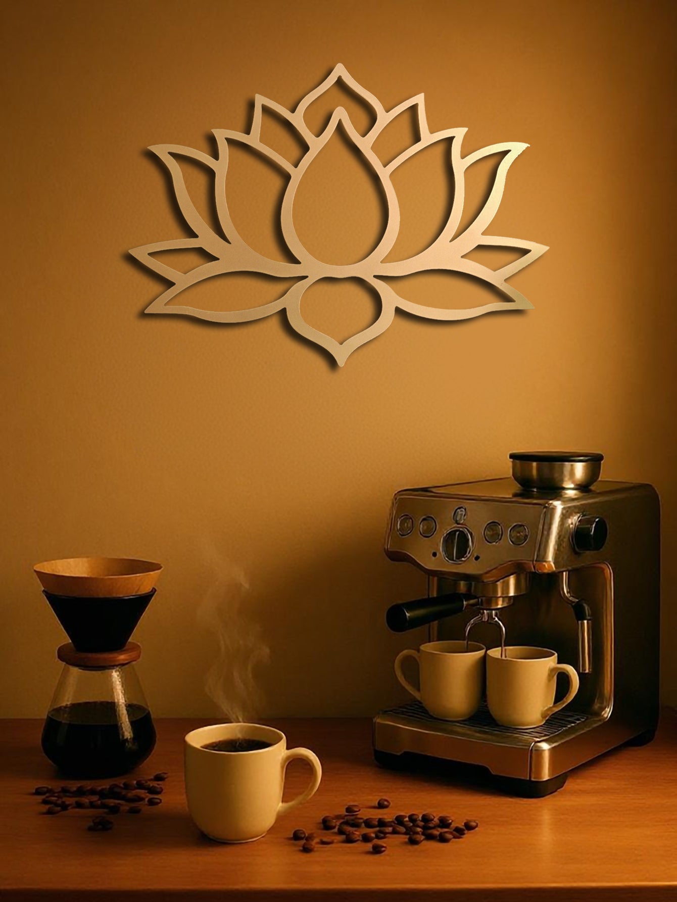 Large Modern Lotus Metal Wall Art - Gorgeous Living Room Decor To Charm Guests