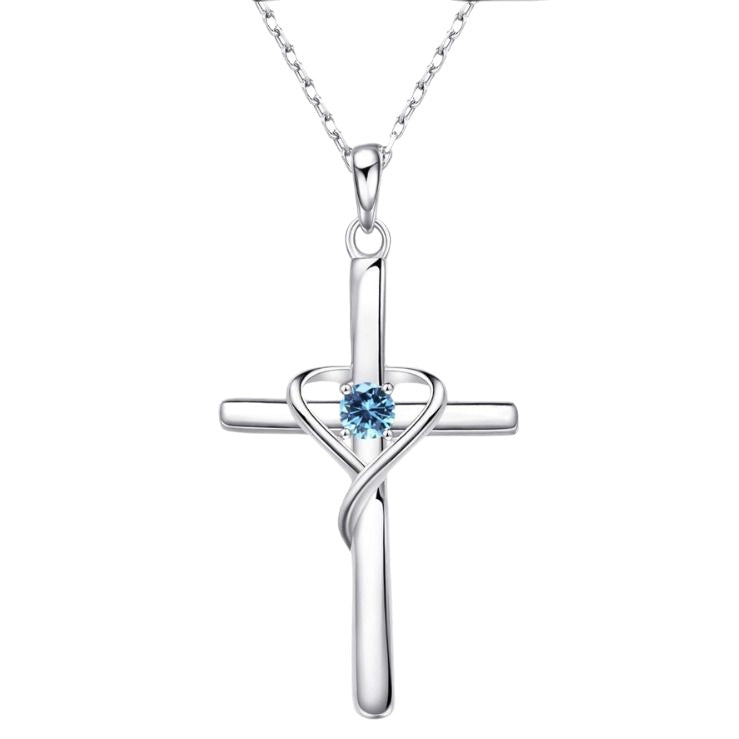 Collier Pendentif Croix en Diamants Forme Cœur pour Femmes - Pâques Élégant