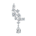 Boucles d'Oreilles Grimpantes en Argent 925 avec Moissanite Poire 5x8mm