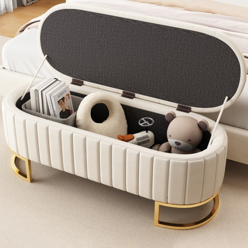 Pouf de rangement élégant en velours