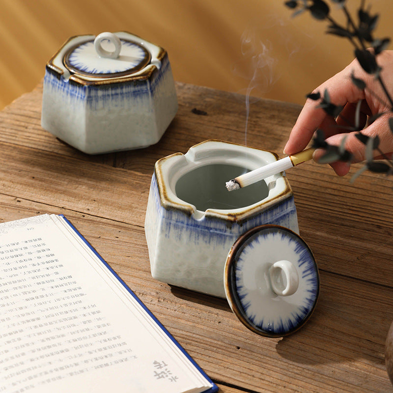Cendrier en porcelaine sous-glace créatif rétro