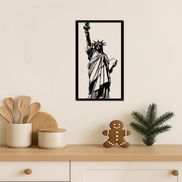 CIFbuy Vintage Statue Of Liberty Metal Sculpture NYC Skyline Wall Art Patriotic Decor For Living Room Office Home